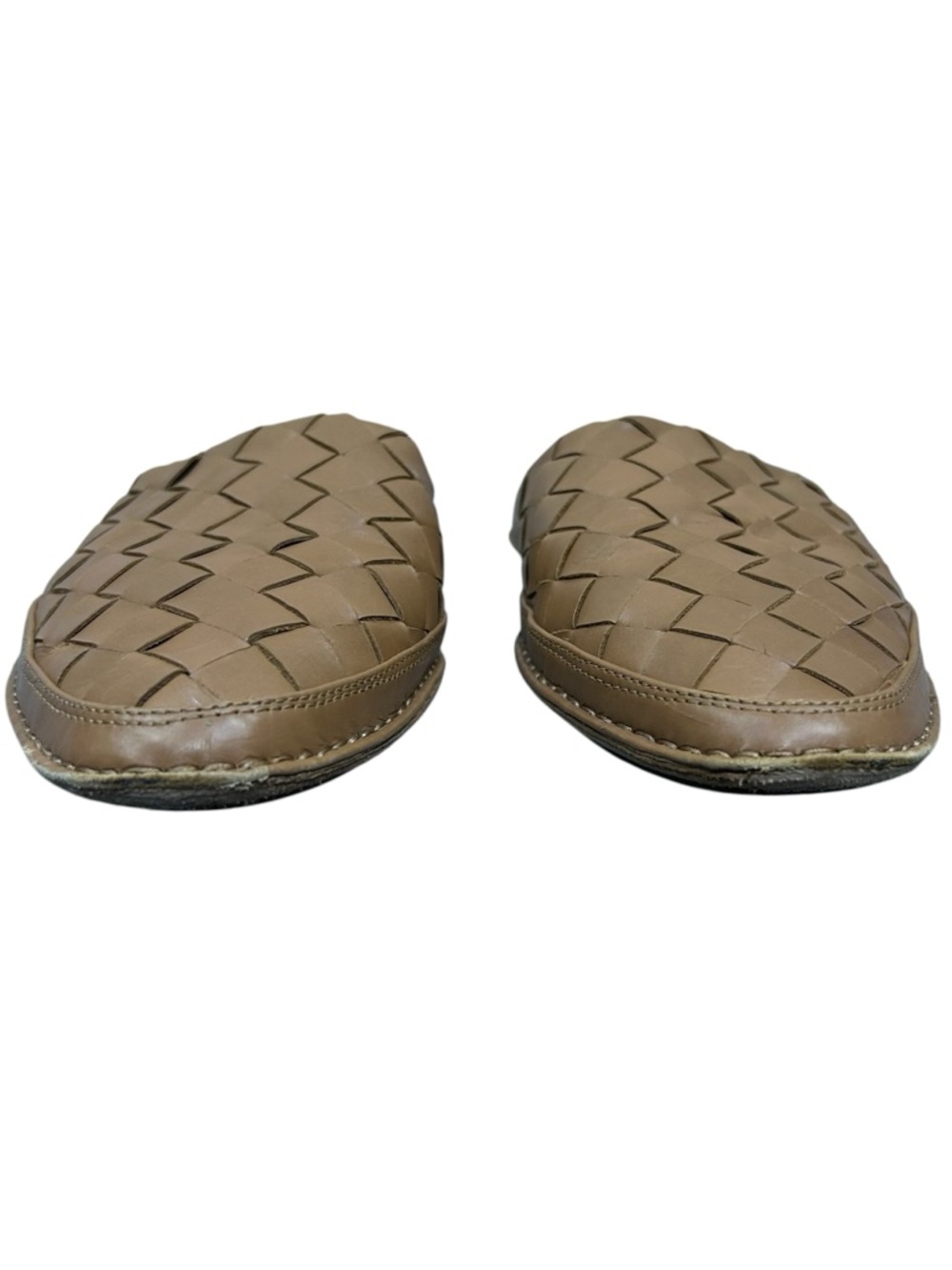 Vince Freeman Woven Leather Mule Flats Slip On Loafer Size US 8.5 EU 38.5 Brown - Picture 10 of 16
